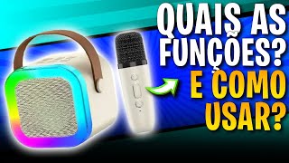 Caixa Bluetooth K12 Karaoke quais são as suas funções e como usar [upl. by Mellen]