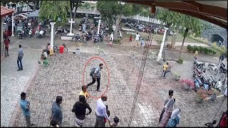 CCTV images show Sri Lankas terrorist attack suspected suicide bomber [upl. by Enyt]