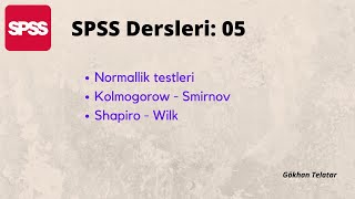 SPSS Dersleri 05 Normallik Testleri [upl. by Kcirdahc803]