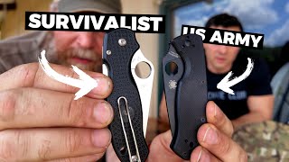 Survival Expert VS Army Veteran  What Knives Do They Carry [upl. by Yenettirb861]