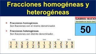 50  Fracciones homogéneas y heterogéneas [upl. by Ydderf]