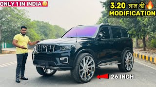 Scorpio N 😱🔥26 inch Alloy Wheels इस Car का तो रुतबा ही अलग हे Z BLACK Scorpio N Modified Scorpio N [upl. by Aviv875]