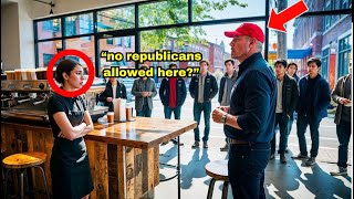 Coffee Shop Refuses to Serve Republican Man After Seeing His MAGA Hat Unaware That He Owns The Shop [upl. by Eisenstark]