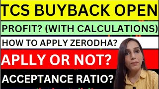 TCS buyback profit calculation TCS buyback 2023 how to applyTCS share news today acceptance ratio [upl. by Lynad]