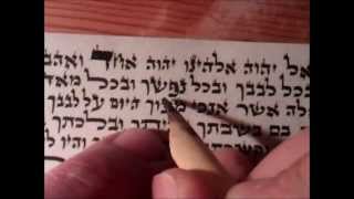 Writing a mezuzah and taggin כתיבת מזוזה ותיוג [upl. by Eioj]