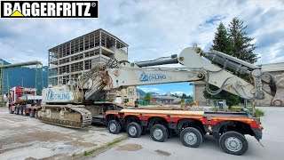 HEAVY TRANSPORT  Liebherr R960 demolition excavator on the move [upl. by Aaberg208]