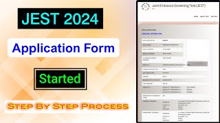 JEST 2024 Registration Started  How to Fill the Application Form Step by Step Process  MDE [upl. by Chapnick]