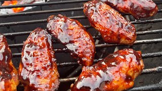 BBQ Chicken Wings on the Kettle Grill napoleoneats chickenwingsrecipe kettlegrill howtocook [upl. by Fonz138]