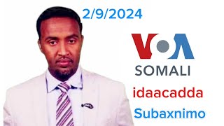 Voa Somali Radio Idaacada Subaxnimo 292024 voasomali warka wararka warkamaanta Voasomali [upl. by Maurene]