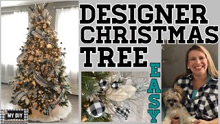 How to decorate a Designer Christmas Tree  Ribbon on Christmas Tree  EASY [upl. by Durrej]