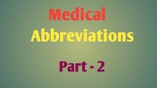 Medical Abbreviations  Medical Abbreviation list in English nd Hindi [upl. by Eniak268]