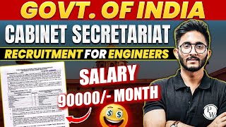 Cabinet Secretariat DFO Recruitment For Engineers  Salary  90000 Per Month  Govt Of India [upl. by Atsedom]