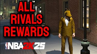 ALL RIVALS QUESTS REWARDS Gold SuitGOAT Mask amp All Banners NBA 2K25 [upl. by Cele]