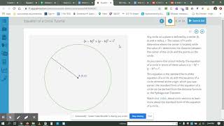 Unit 1 Circles Lesson 4 Equation of a Circle part 1 of 2 [upl. by Irehj]