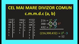 CEL MAI MARE DIVIZOR COMUN A 2 NUMERE MATE CLASA 6 PROBLEME CMMDC DESCOMPUNERE IN FACTORI PRIMI [upl. by Lemmie]