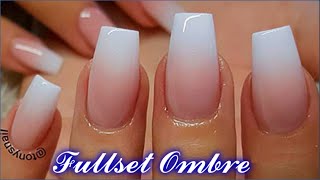 Acrylic Nails  How to do fullset Ombre nail [upl. by Brass]