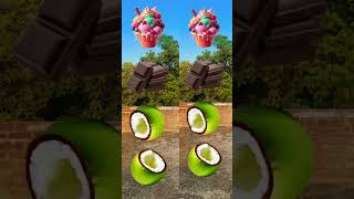 Green coconut 🥥 to  icecream  chocolate  birthday cack  funny vfx magical video 😂 shortsfeed [upl. by Tillo117]