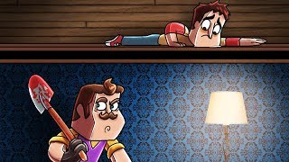 Minecraft  SNEAKING INTO THE NEIGHBORS HOUSE Hello Neighbor Challenge [upl. by Ylirama]