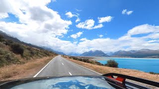 Lake Pukaki drive to Minas Tirith Mount Cook National Park 360 Timelapse [upl. by Robinia]