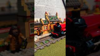 The Lego Hogwarts Express Train Arriving at Hogsmeade Station lego train harrypotter [upl. by Bondy]