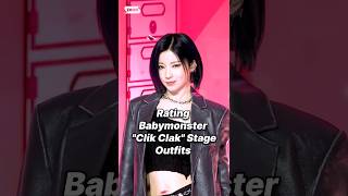 Rating Babymonster quotClik Clakquot Stage Outfits kpop outfit babymonster clikclak trending shorts [upl. by Adlare]