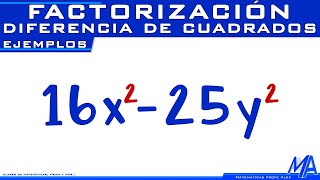 Factorización por Diferencia de Cuadrados MatematicasprofeAlex [upl. by Jolene]