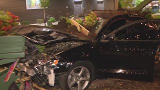 Car crashes into Ainslie Arts Plaza in Lincoln Square [upl. by Yam]