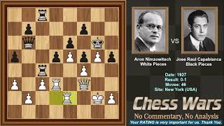 Aron Nimzowitsch vs Jose Raul Capablanca 1927  quotHeavy Artilleryquot [upl. by Niowtna]