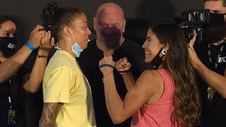 Germaine de Randamie vs Julianna Peña  Weighin FaceOff  UFC Fight Night Holm vs Aldana [upl. by Zuzana]