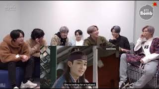 BTS reaction Hwarang the scenas V 🥰💜💜 [upl. by Janek576]