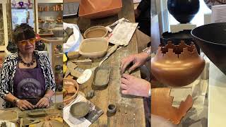 Pottery making demonstration by Angie Yazzie and Eric Marcus of Taos Pueblo [upl. by Rocca469]