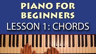 Piano Lessons for Beginners Part 1  Getting Started Learn some simple chords [upl. by Mohr]