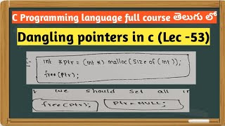 dangling pointer in c  types of pointers in c [upl. by Freddie939]