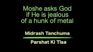 Midrash Ki Tisa Moshe asks God if He is jealous of a hunk of Metal [upl. by Harned663]