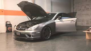 Mercedes CLS55 AMG long tube headers sound clip [upl. by Adnowat]