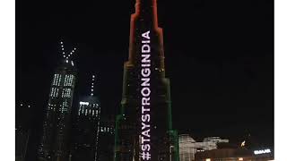 Stay Strong India  Burj Khalifa  Corona Pandemic [upl. by Airrat]