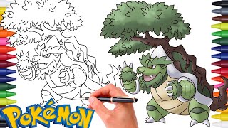 Comment Dessiner MÉGATORTANK Blastoise de Type Plante  Échange de Type Pokémon [upl. by Modla]