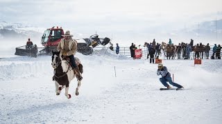 Skijoring in Jackson Hole  Click in and Hang on for the Ride [upl. by Willing]