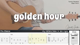 golden hour  JVKE  Fingerstyle Guitar  TAB  Chords  Lyrics [upl. by Seuqramed306]