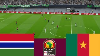 Gambia 2 vs 3 Cameroon LIVE CAF 2024 match highlights  Video game simulation PES 2021 [upl. by Saloma806]