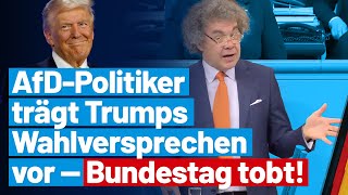 Matthias Moosdorf trägt Trumps Wahlversprechen vor  Bundestag tobt  AfDFraktion im Bundestag [upl. by Akcirret]