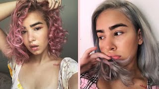 Dyeing My Hair From Pink To SilverGrey [upl. by Naivart221]