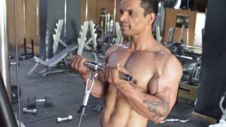 How to do Standing Bicep Cable Curl exactly  Biceps Workout [upl. by Estis]