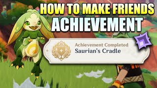 How to Make Friends  Saurian Cradle  Hidden Achievement Natlan 50【Genshin Impact】 [upl. by Zysk]