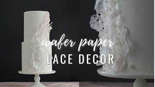 How to make wafer paper edible lace for cake decorating  Florea Cakes [upl. by Idnym675]