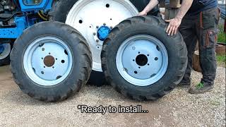 Belarus MTZ52 Restoration Project Part 20  New Front Rims and Tyres [upl. by Elpmid]