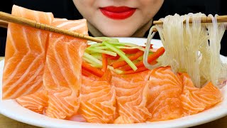 ASMR SALMON SASHIMI  MUKBANG  KLE ASMR [upl. by Gnourt]