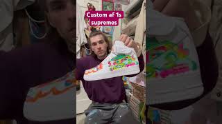 Custom Air Force 1s SUPREMES I painted today paintingtutorial customsneakers supreme airforce1 [upl. by Naruq]