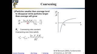 Ceramic Processing L721 Coarsening and grain growth in sintering [upl. by Neirad]