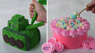 Tank Shaped Birthday Cake Design and Rose Flowers Cake Decorations  Part 442 [upl. by Aciamaj]